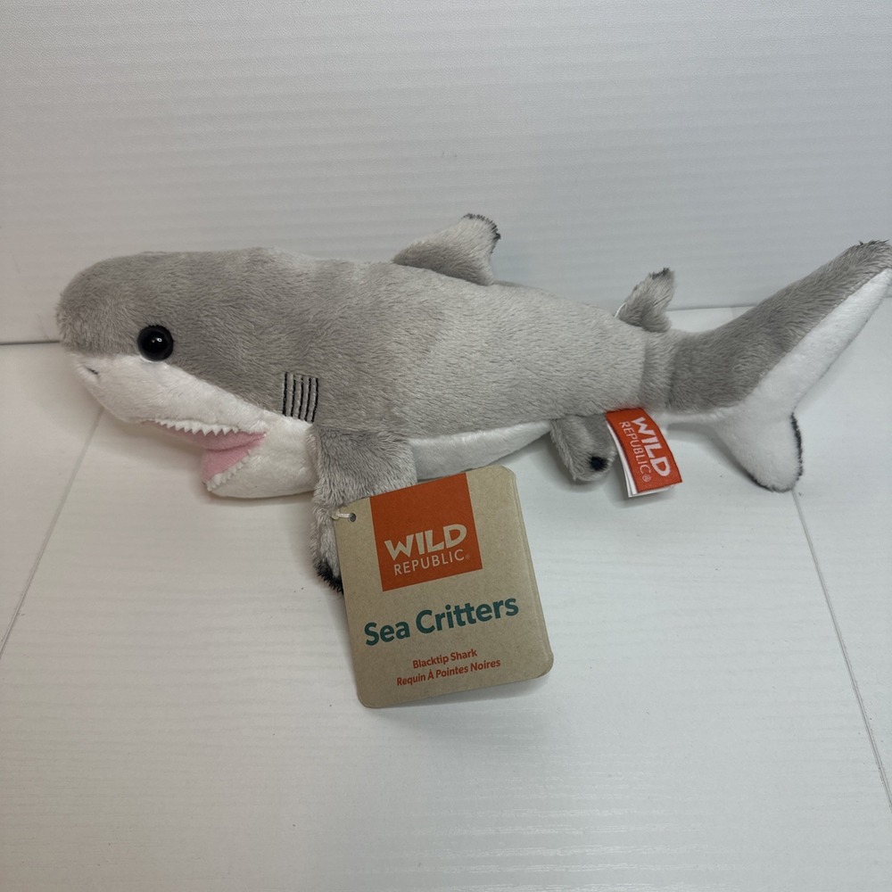 Wild Republic Black Tipped Shark, Plush Stuffed Animal, Plush New Toy Gift Soft
